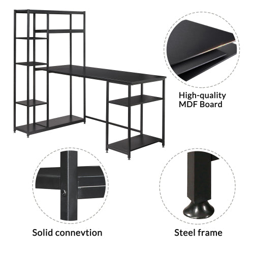 Columbine Multiple Storage Shelves Computer Desk