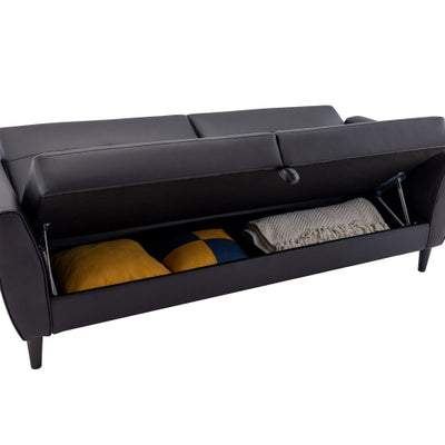 Orisfur Leather Convertible Folding Sofa