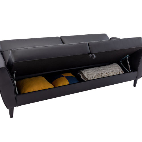 Orisfur Leather Convertible Folding Sofa