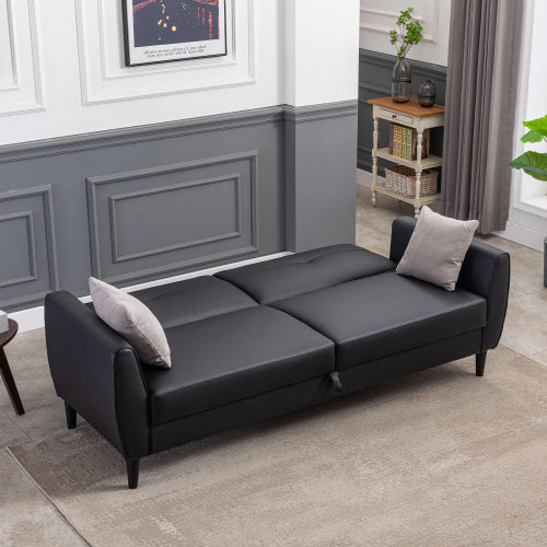 Orisfur Leather Convertible Folding Sofa