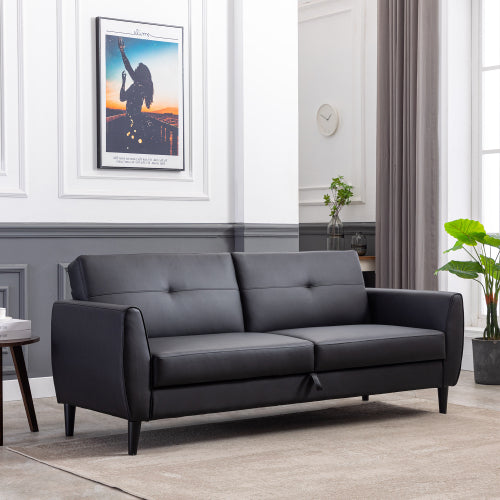 Orisfur Leather Convertible Folding Sofa