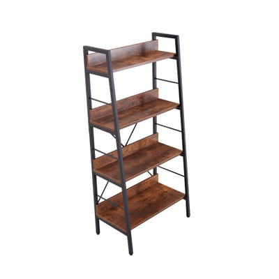 Vintage 3/4- Tier Ladder Bookshelf with Storage