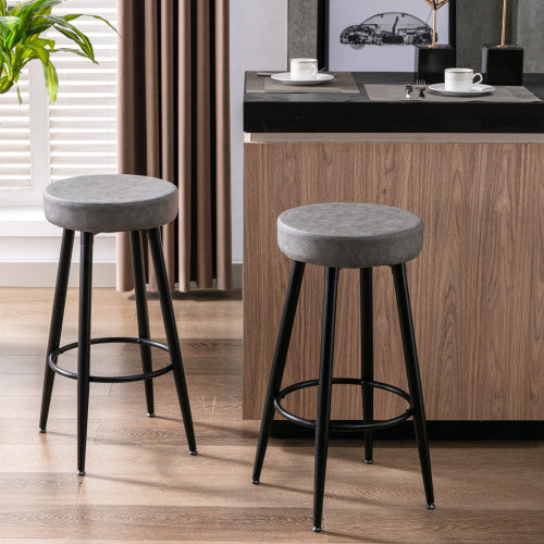 Industrial Round Barstool [Set of 2]