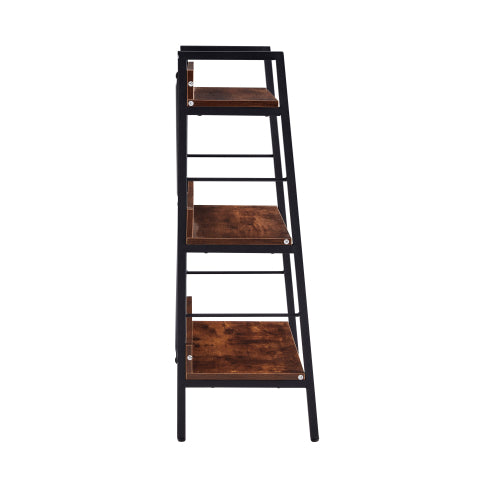 Vintage 3/4- Tier Ladder Bookshelf with Storage