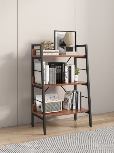Vintage 3/4- Tier Ladder Bookshelf with Storage
