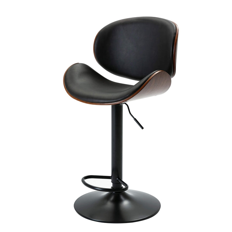 Arran swivel kitchen breakfast bar stool counter high chair Black leather with backs | Lemroe