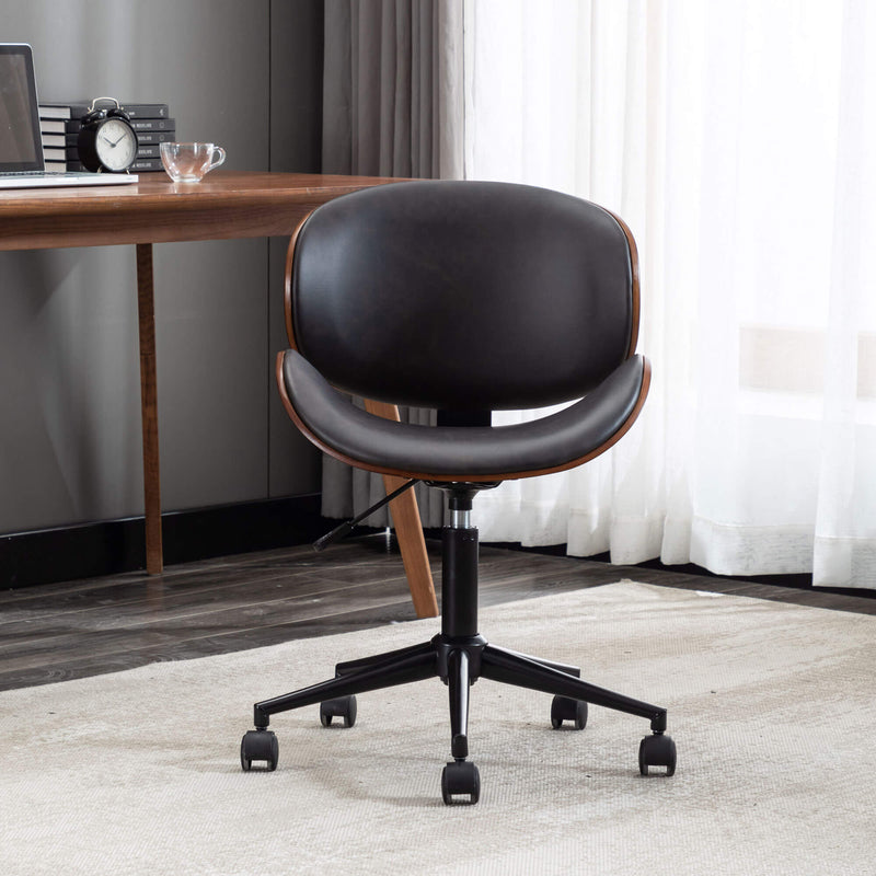 Arran rolling home office computer desk chair velvet cover gold steel with wheels | Lemroe