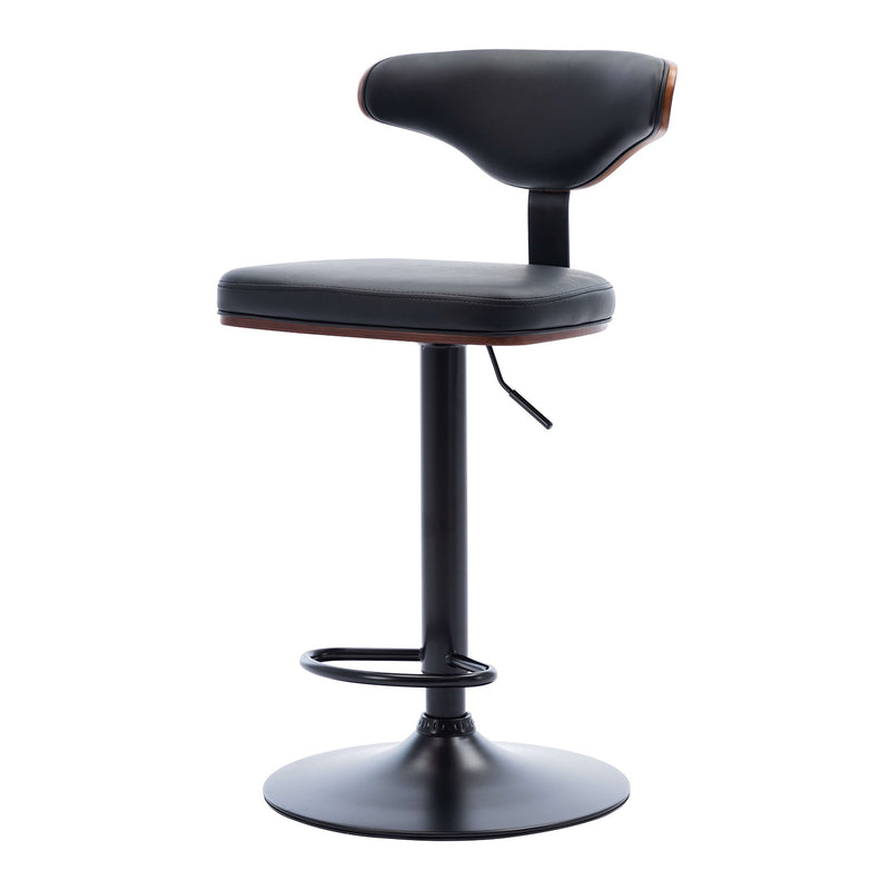 Arran swivel kitchen breakfast bar stool counter high chair Black leather with backs | Lemroe