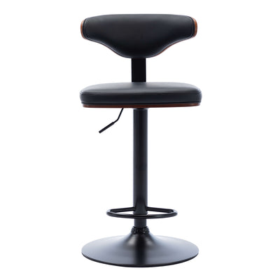 Arran swivel kitchen breakfast bar stool counter high chair Black leather with backs | Lemroe