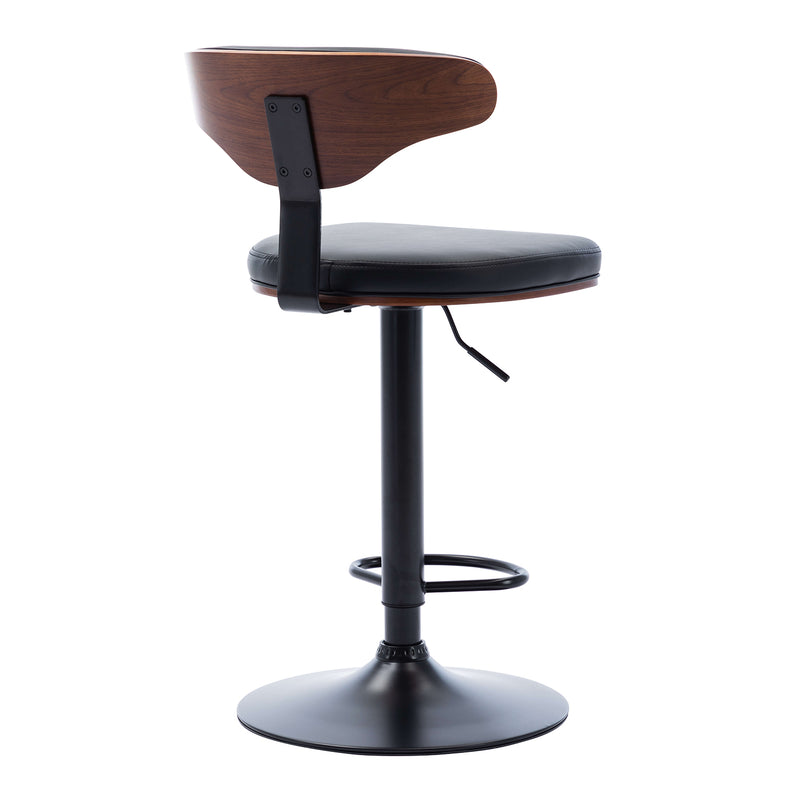 Arran swivel kitchen breakfast bar stool counter high chair Black leather with backs | Lemroe