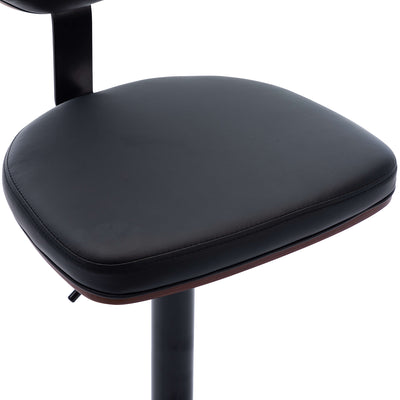 Arran swivel kitchen breakfast bar stool counter high chair Black leather with backs | Lemroe