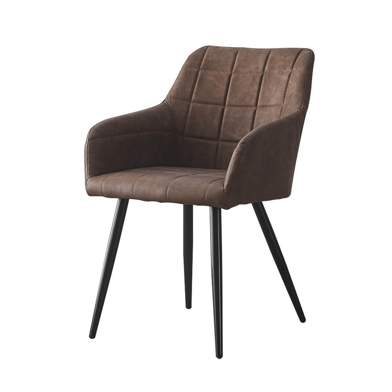 Bloor Dining Room Arm Chairs Brown Faux Leather | Lemroe