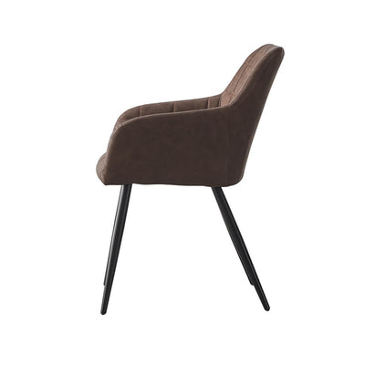 Bloor Dining Room Arm Chairs Brown Faux Leather | Lemroe