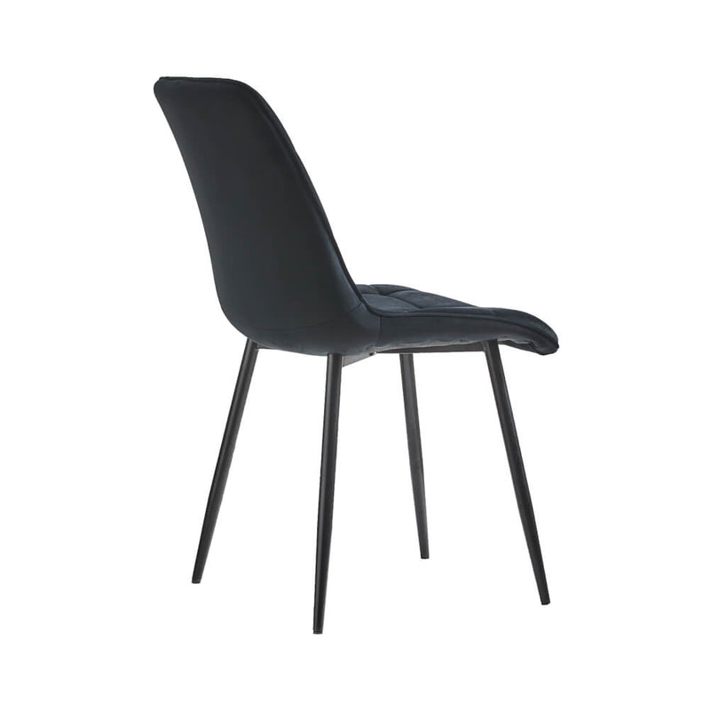  Christie Dining Room Chairs Black Velvet Metal Legs | Lemroe