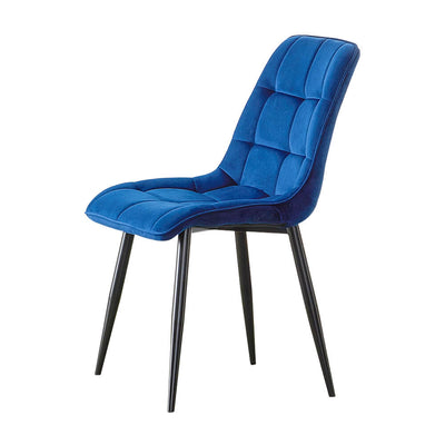 Christie Dining Room Chairs Blue Velvet Metal Legs | Lemroe