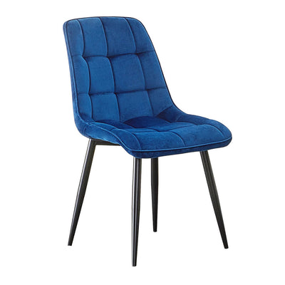 Christie Dining Room Chairs Blue Velvet Metal Legs | Lemroe