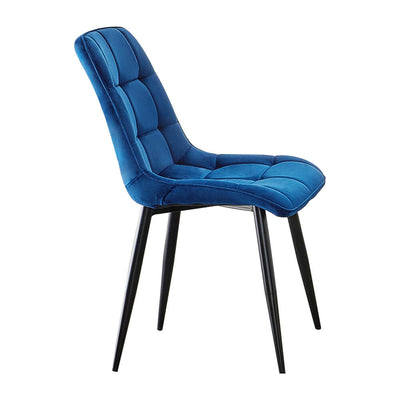 Christie Dining Room Chairs Blue Velvet Metal Legs | Lemroe