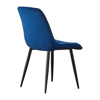 Christie Dining Room Chairs Blue Velvet Metal Legs | Lemroe