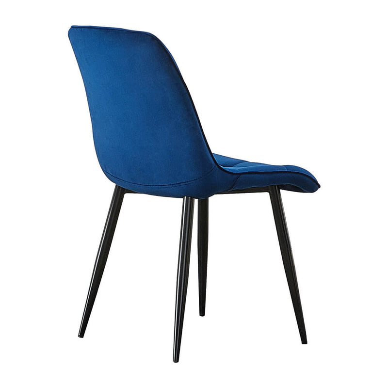 Christie Dining Room Chairs Blue Velvet Metal Legs | Lemroe