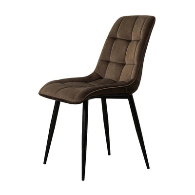 Christie Dining Room Chairs Brown Velvet Metal Legs | Lemroe