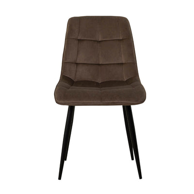 Christie Dining Room Chairs Brown Velvet Metal Legs | Lemroe