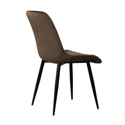 Christie Dining Room Chairs Brown Velvet Metal Legs | Lemroe