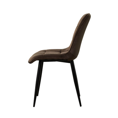 Christie Dining Room Chairs Brown Velvet Metal Legs | Lemroe