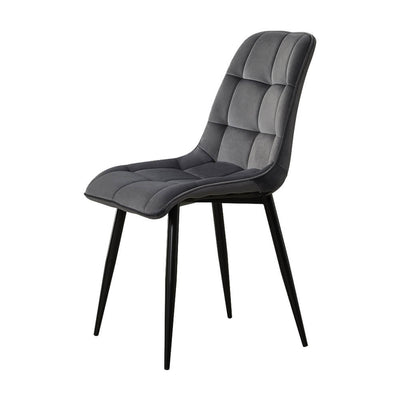 Christie Dining Room Chairs Grey Velvet Metal Legs | Lemroe