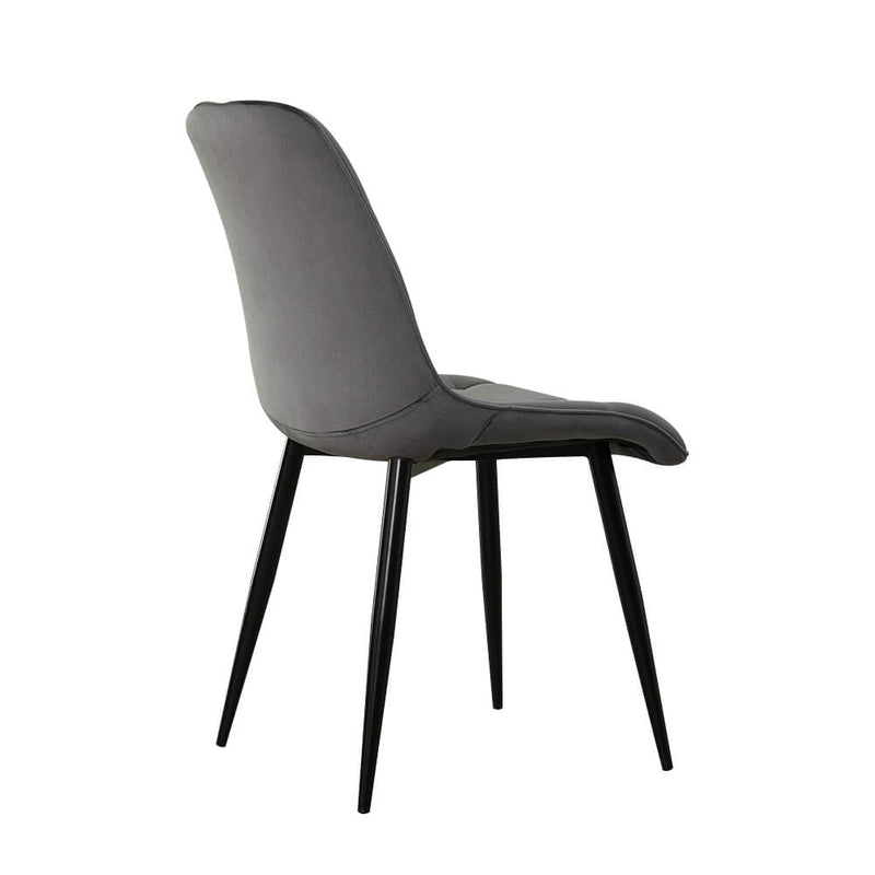 Christie Dining Room Chairs Grey Velvet Metal Legs | Lemroe