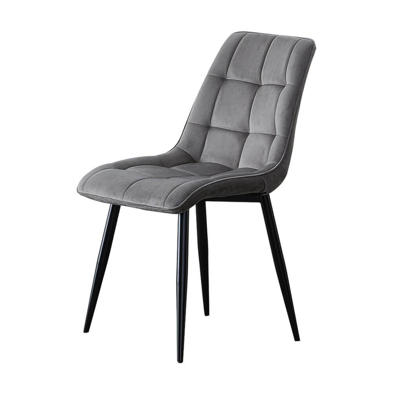 Christie Dining Room Chairs Grey Velvet Metal Legs | Lemroe