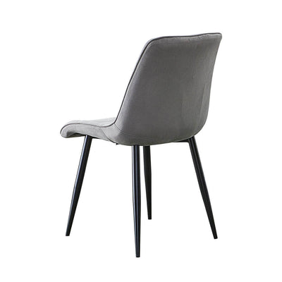 Christie Dining Room Chairs Grey Velvet Metal Legs | Lemroe