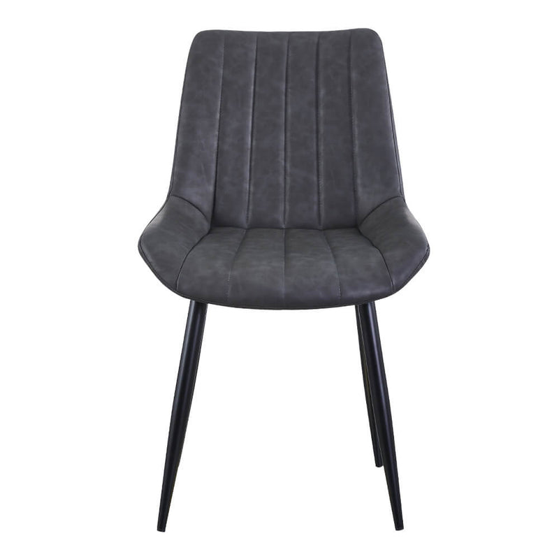 Clair Dining Arm Chairs Grey Faux Leather | Lemroe