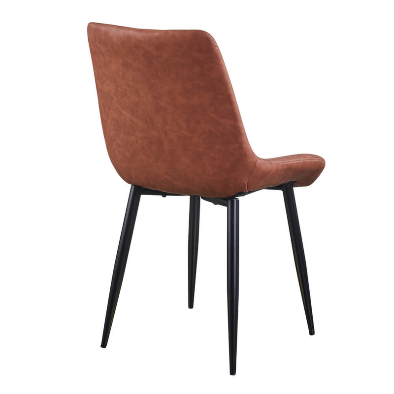 Clair Dining Arm Chairs Brown Faux Leather | Lemroe